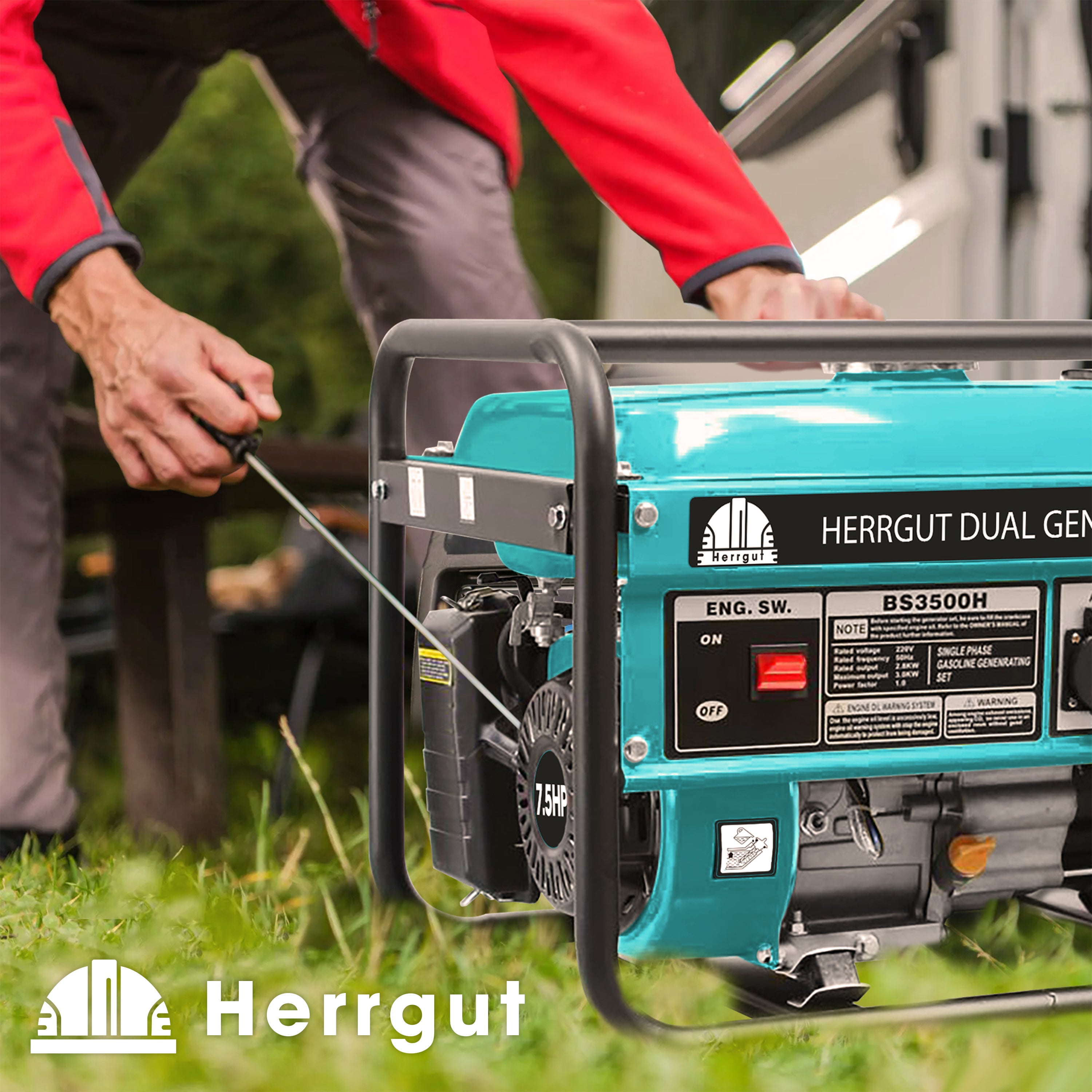 Generator curent electric Herrgut pe benzina, GPL, gaz natural