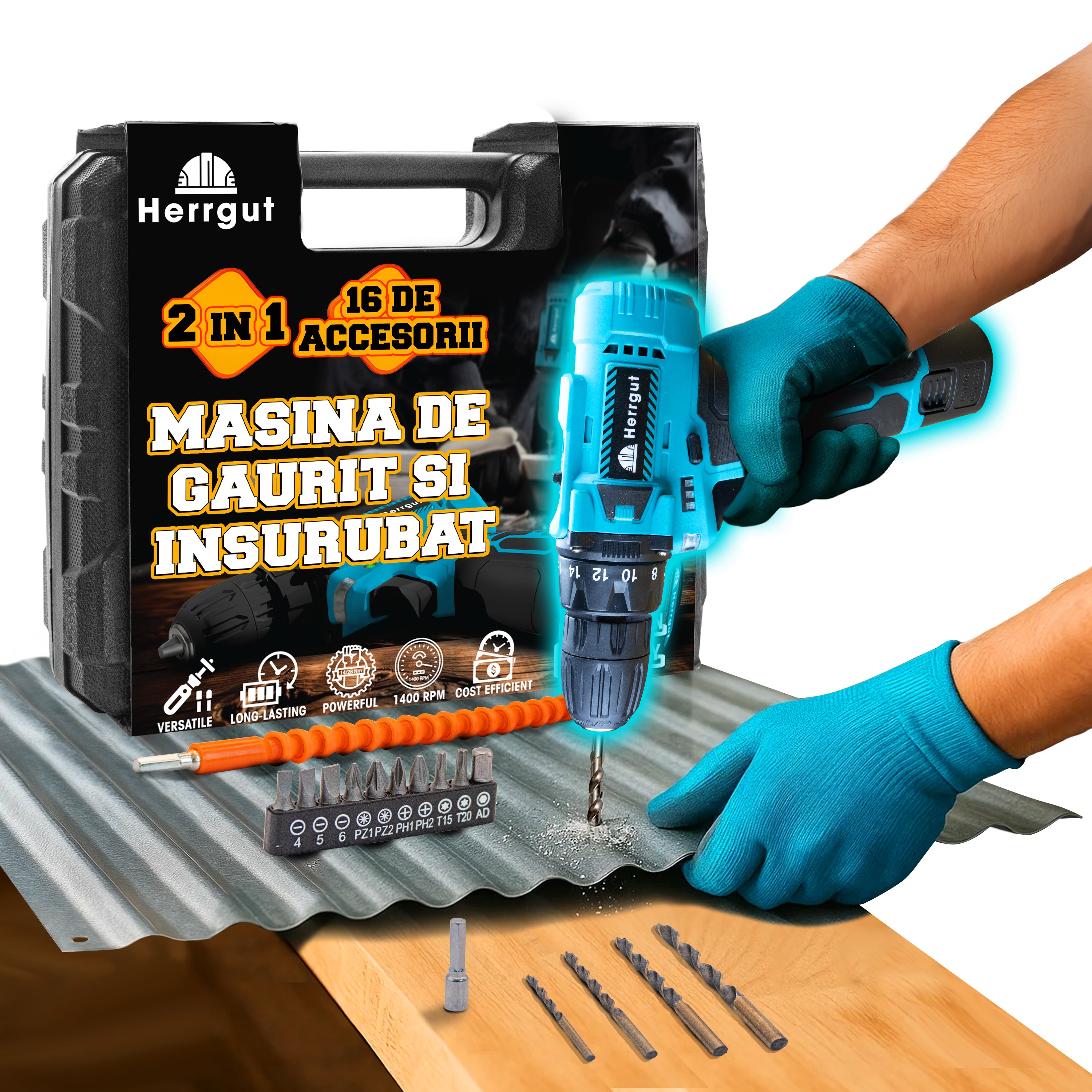 Masina de gaurit si insurubat (bormasina) Herrgut Universal