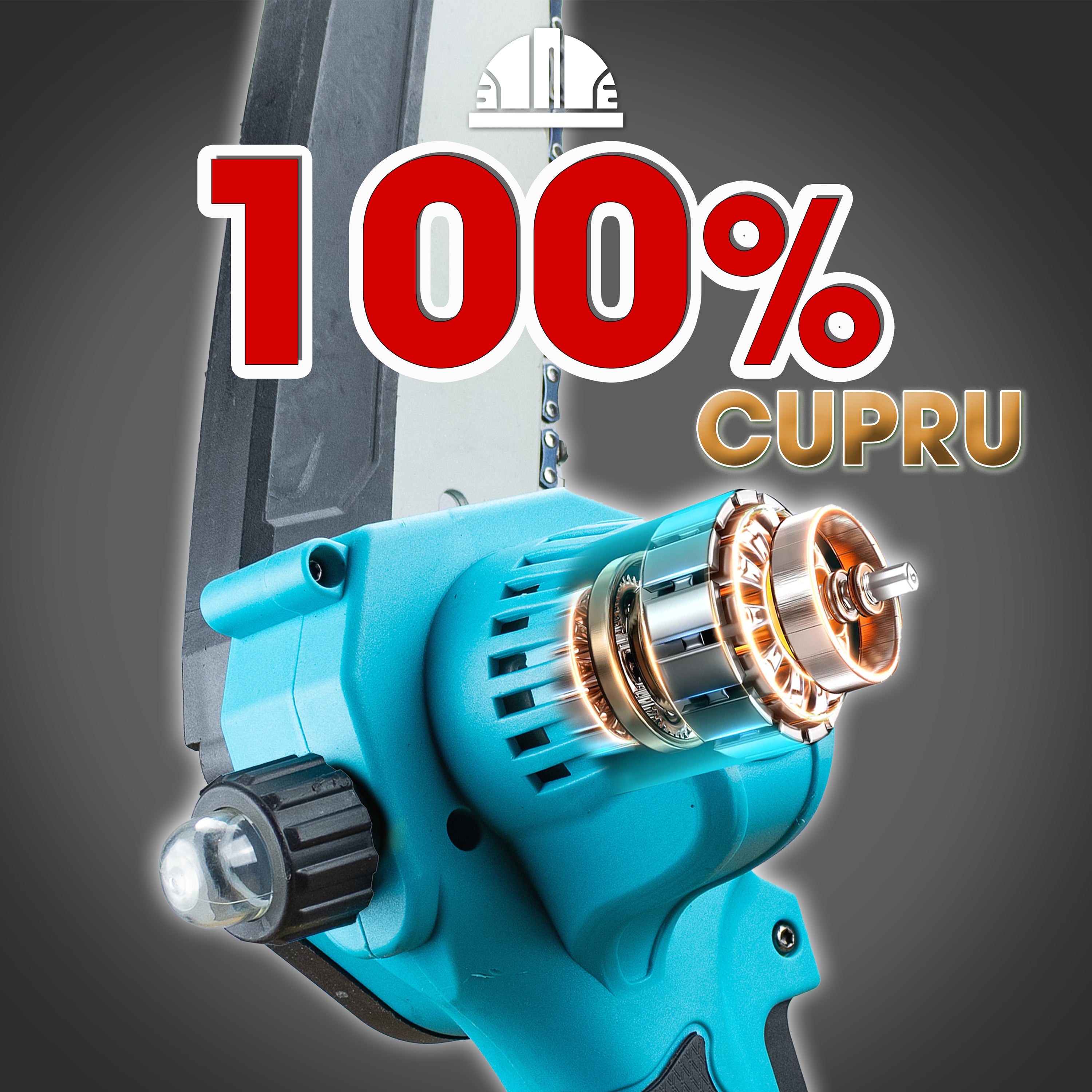 Mini fierastrau electric cu lant Herrgut, motor fara perii, 8 inch