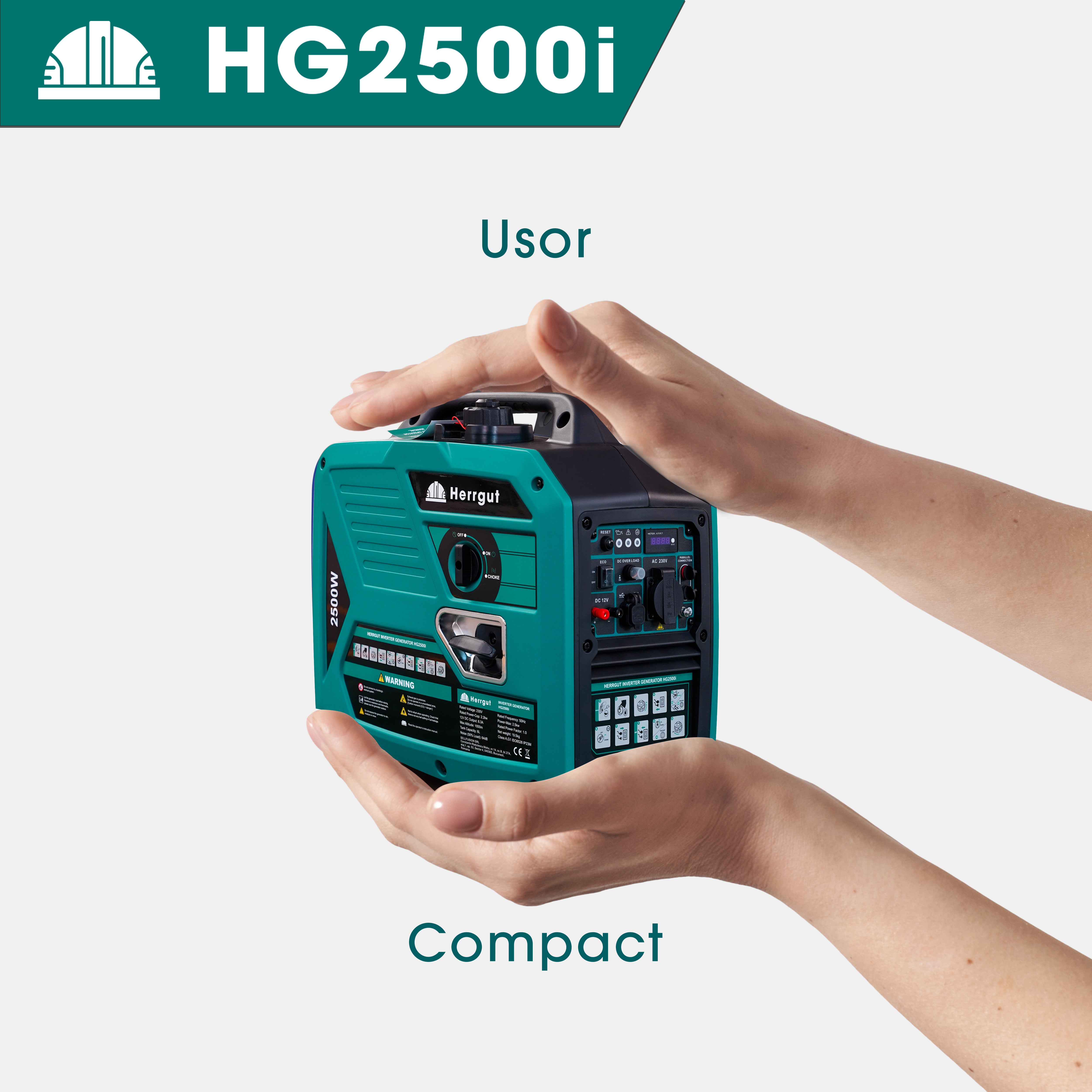 Generator curent electric cu invertor Herrgut HG2500i pe benzina
