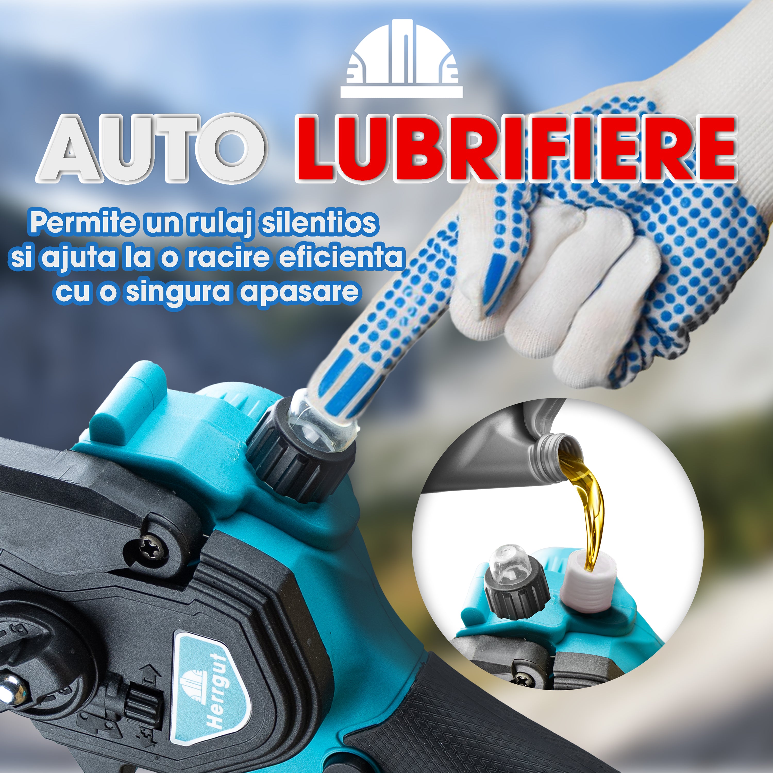 Mini fierastrau electric cu lant Herrgut, motor fara perii, 8 inch